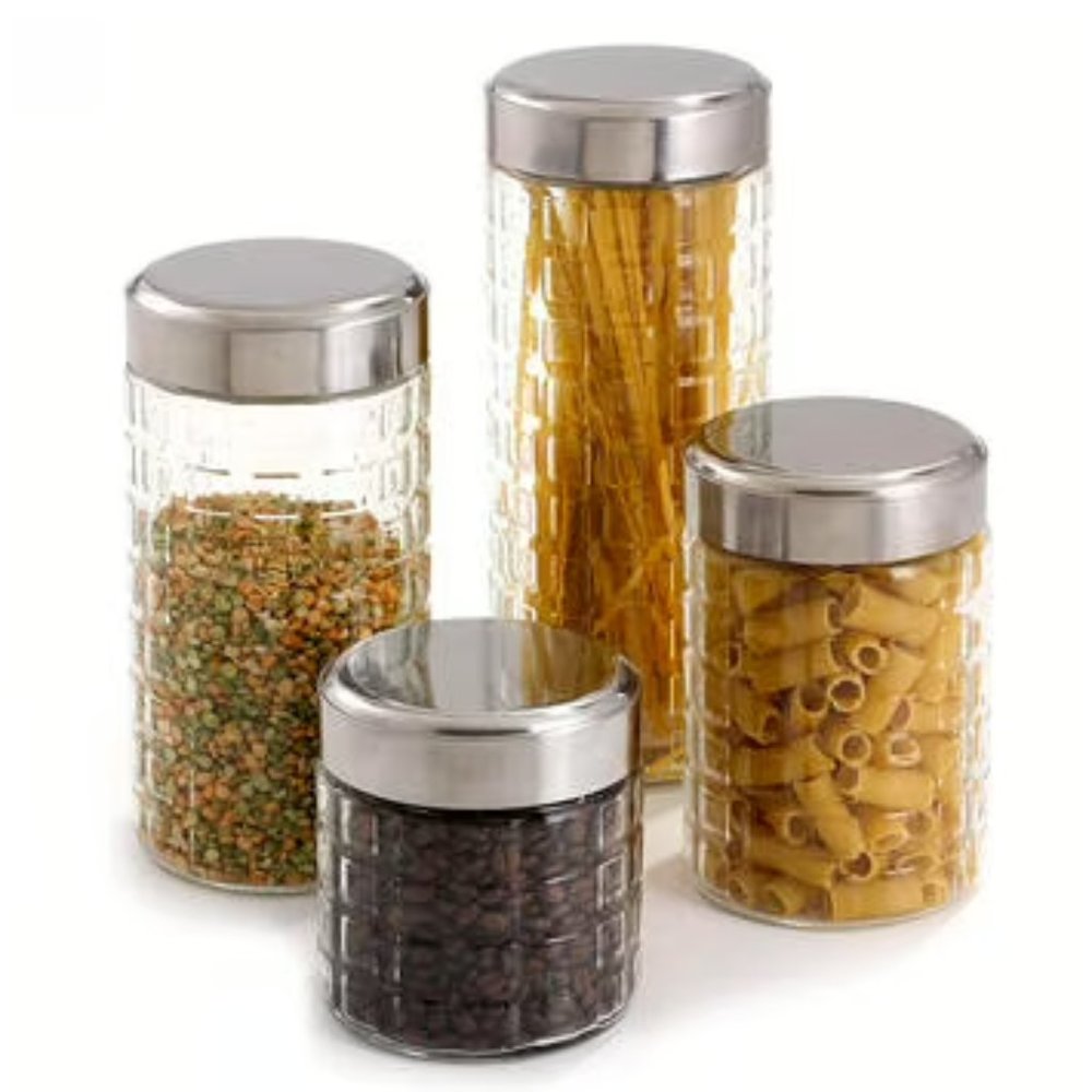 4pc. Round Glass Canister Set